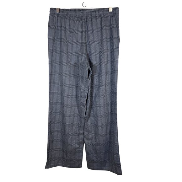 Gap Plaid Pull On Pant M Gray Wide Leg Check Academia Preppy Classic Chic Boho - Picture 3 of 11